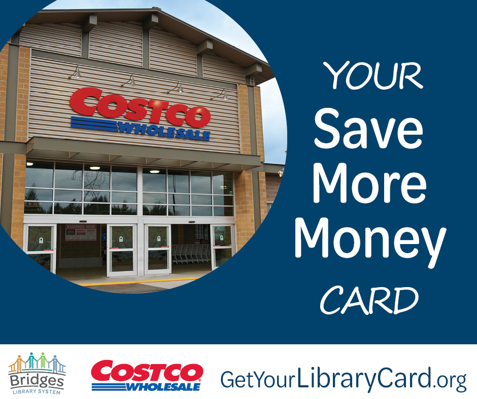 Costco store exterior. Text reads: "Your Save More Money card."