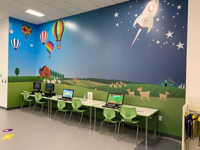 Computer area in children's section of the Watertown Public Library
