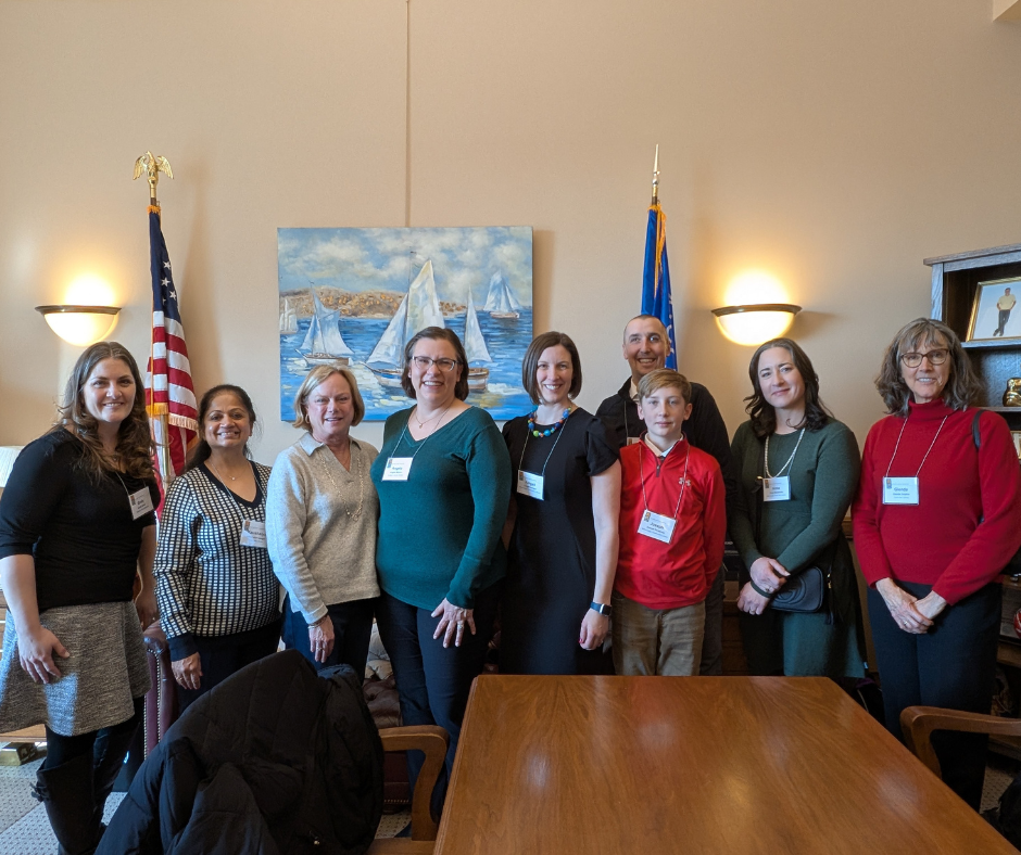 Photo of a group of library staff and supporters with Wisconsin Representative Cindi Duchow at 2025 Library Legislative Day.