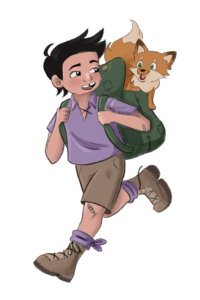 Dragon adventure characters: Daer and Netsil the Fox.