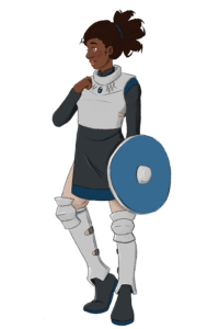 Dragon adventure character: Elegy, the Knight.