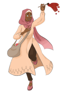 Dragon adventure character: Rawiya, the Artist.