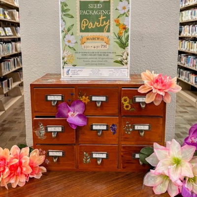 Hartland Seed Library in a mini card catalog